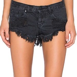 One teaspoon black jean shorts